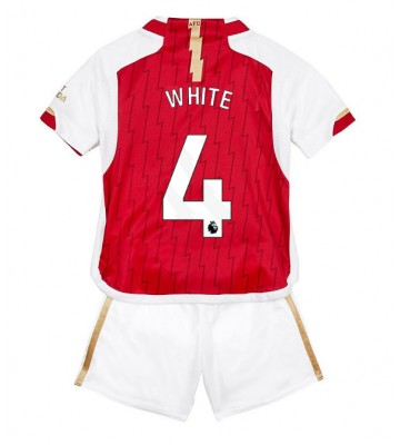 Maillot de foot Arsenal Benjamin White #4 Domicile enfant 2023-24 Manches Courte (+ pantalon court)
